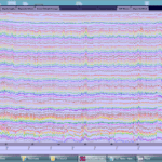 A screenshot of a computer program showing wavy lines in rainbow colors